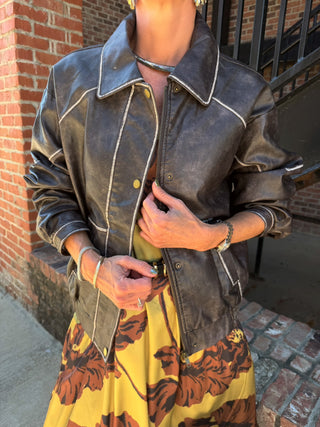 Kylie Leather Jacket Brown
