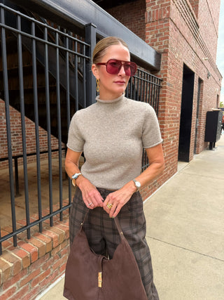 Olivaceous | Alani Mock Neck Knit Oatmeal