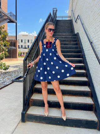 MABLE | Minnie Polka Dress Navy