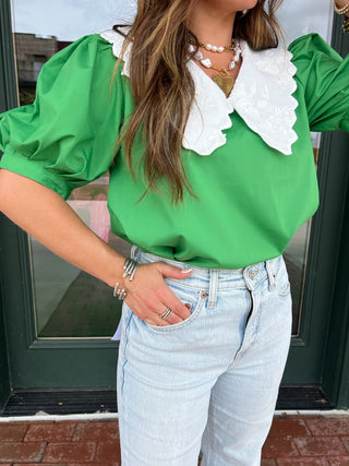 Piper Blouse Kelly Green