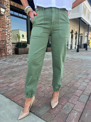 Daze Denim | The Champ High Rise Jogger in Clover