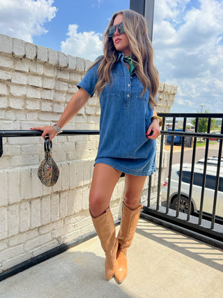 Z Supply | Authentic Denim Mini Dress Medium Indigo
