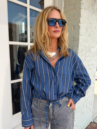 Between the Lines Button-Up
