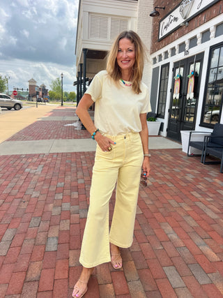 Daze Denim | Valley Girl Wide Leg Ankle in Sunny