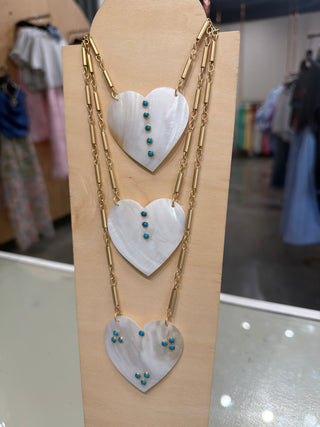 Amulet | MOP Heart + Turq Gem