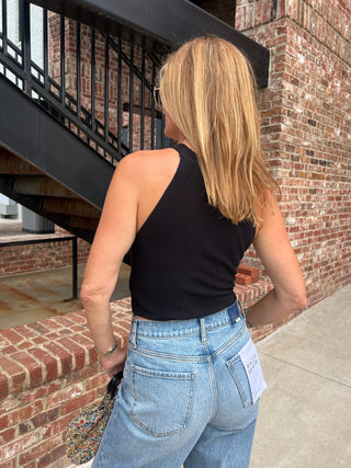 The Lake Sleeveless Knit Top Black
