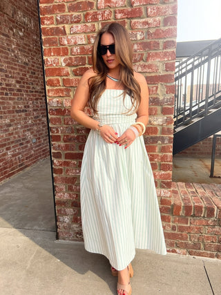 NEEDII | Palms Stripe Tube Dress