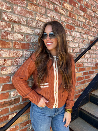 Entro | Lorai Solid Long Sleeve Cardigan Brown