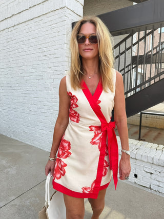 ADELYN RAE | Amara Faux Wrap Mini Dress