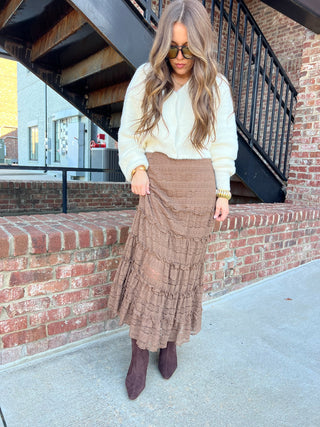 &Merci | Selena Mermaid Midi Skirt Mocha Brown