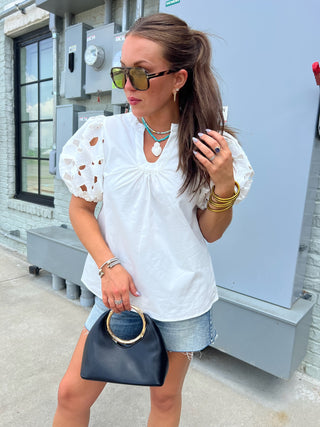 THML | Eyelet Falls Blouse
