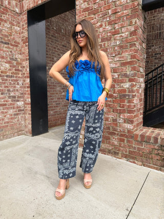 HEYSON | Flower Applique Top Royal