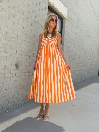 Sunset Stroll Stripe Midi Dress