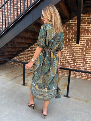 Dress Forum | Chloe Grid Shirt Dress Golder Eden