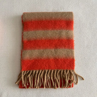 Chunky Stripe Scarf Red/Brw