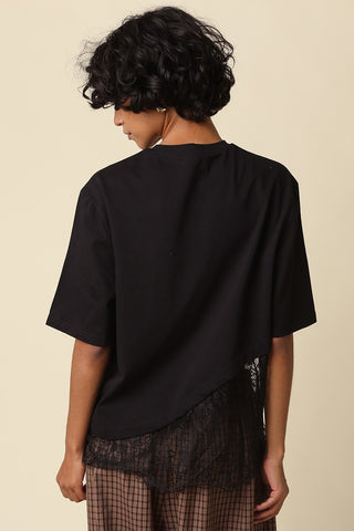 Olivaceous | Jade Lace Trim Top Black