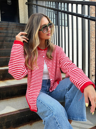 The Keepsake Cardigan Red Stripe