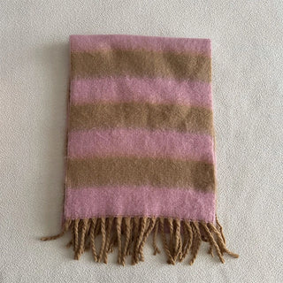 Chunky Stripe Scarf Lav/Brw