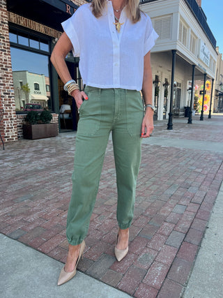 Daze Denim | The Champ High Rise Jogger in Clover