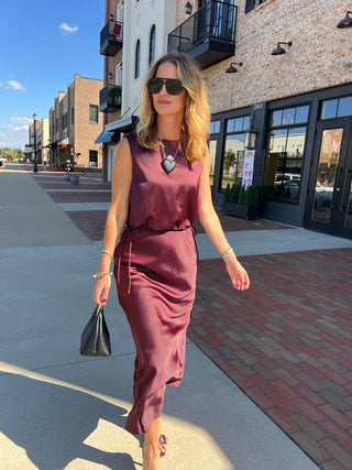 Sage The Label | Deep Trance Midi Skirt Wine
