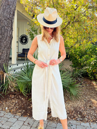 30a Array | Cozy Co Delyth Waist Tie Midi Dress Oatmeal