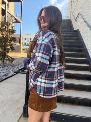 Penny Plaid Jacket Navy