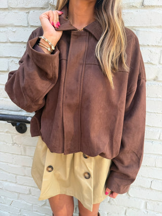 Cambria Suede Jacket Chocolate