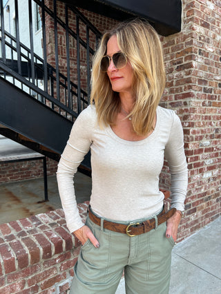 Z Supply | Second Skin Scoop Neck Top Oatmeal Heather