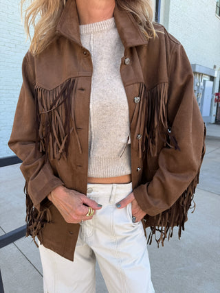 Farrah Fringe Suede Jacket