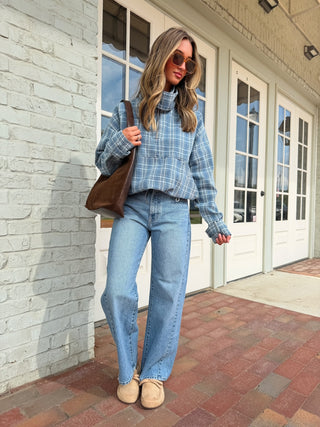 VERVET | Weekend Wander Plaid Quarter Zip Jacket