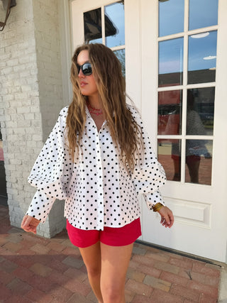 OLIVACEOUS | Mila High-Waist Tailored Shorts Red