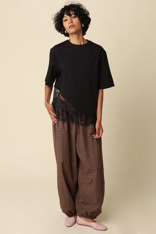 Olivaceous | Jade Lace Trim Top Black