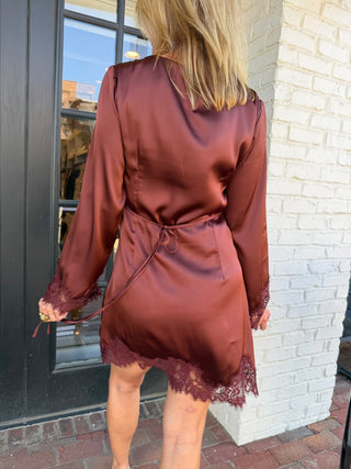 Genevieve Lace Dress - Rum Raisin