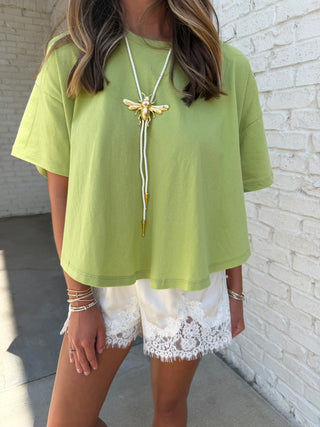 Stay Easy Flutter Top Lime