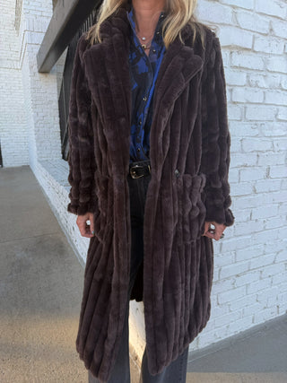 Olivaceous Foxy Fiona Faux Fur Rich Chocolate Brown