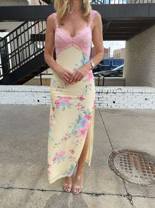 The Buttercream Bloom Lace Maxi Dress