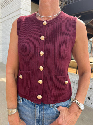 Steve Madden | Aliya Sweater Vest Wine