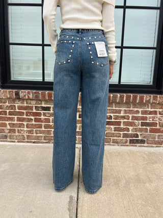 HABITUAL | Gemma Studded Wide Leg Jeans