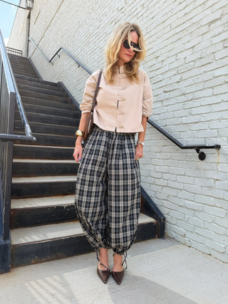 Blair Plaid Pants Black
