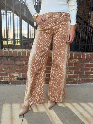 Roman Bambi Wide Leg Pants Brown