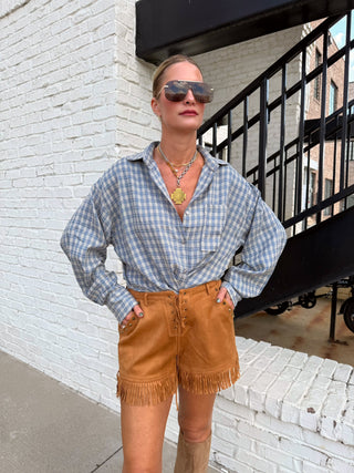 Taryn Studded Shorts Camel