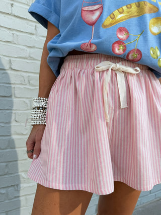 Easy Breeze Stripe Shorts Pink