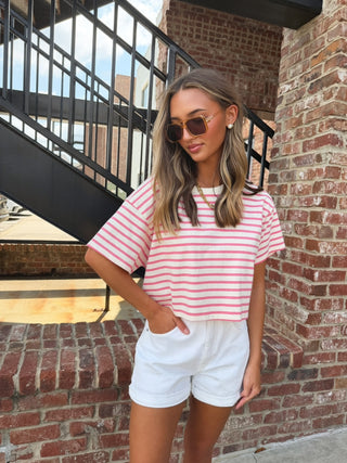 Coastal Classic Crop Tee - Pink