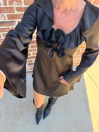 Shannon Bell Sleeve Dress Black