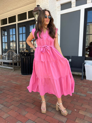 Entro | Field of Dreams Kelly Midi Dress Pink