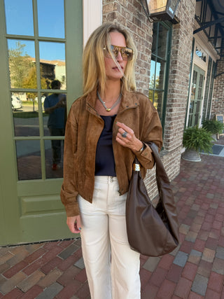 Z SUPPLY | Corin Bubble Hem Jacket Saddle Suede