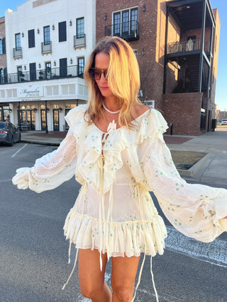 Camille Ruffle Dress – Ivory