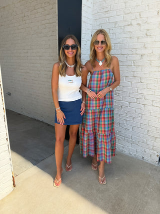 Uncertain Texas Plaid Maxi Dress