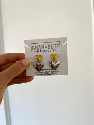 MIXED HEART EARRINGS