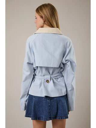 Le Lis | Myla Trench Coat Lt Blue/Cream